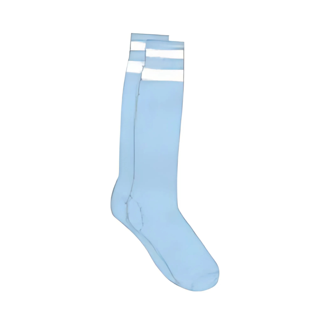 Grip Soccer Socks | High Quality | Each | Sky Blue with White Strips