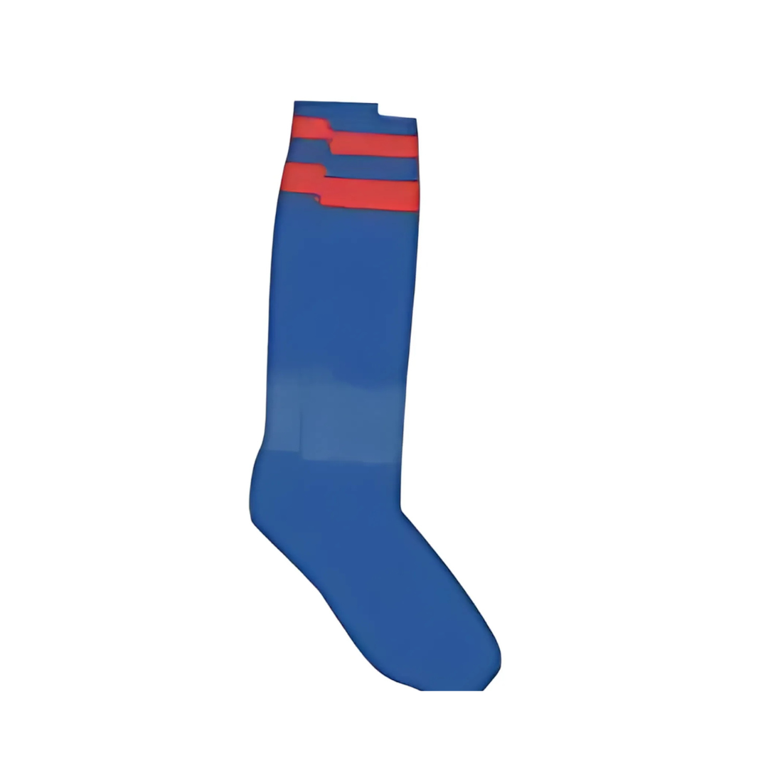 Grip Soccer Socks | High Quality | Each | Royal Blue with Red Strips