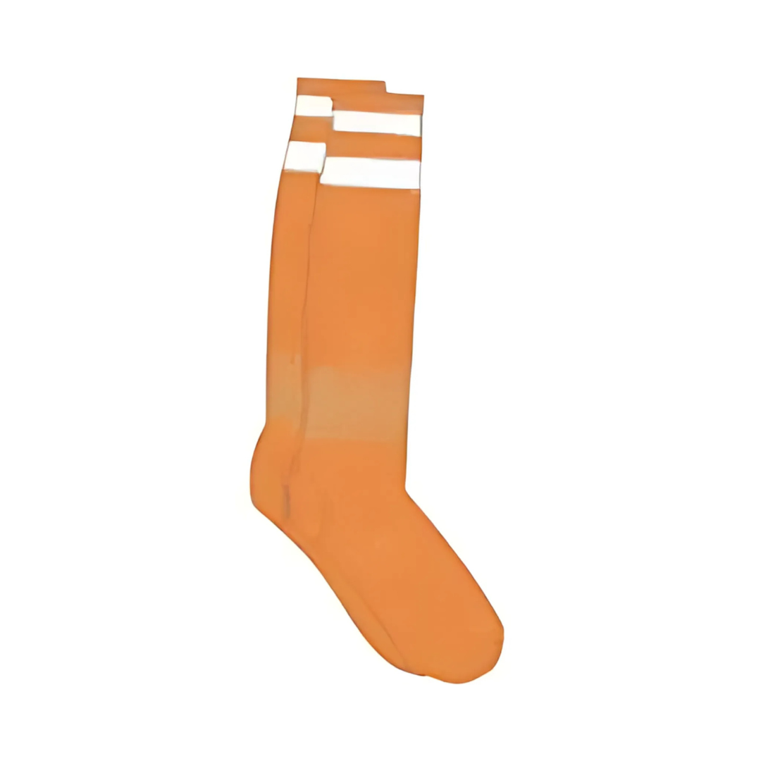Grip Soccer Socks | High Quality | Each | Orange with White Strips