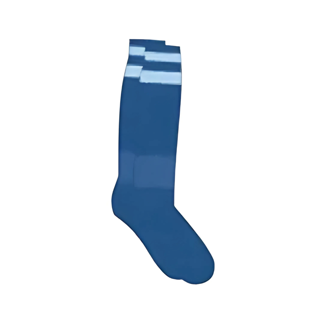 Grip Soccer Socks | High Quality | Each | Navy Blue with Sky Blue Strips