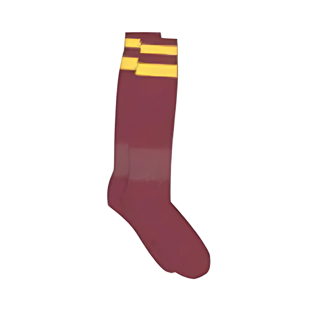 Grip Soccer Socks | High Quality | Each | Maroon with Gold Strips