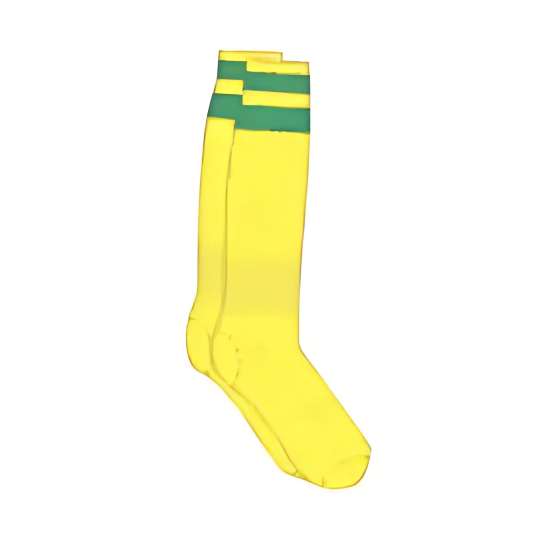Grip Soccer Socks | High Quality | Each | Yellow with Emerald Strips