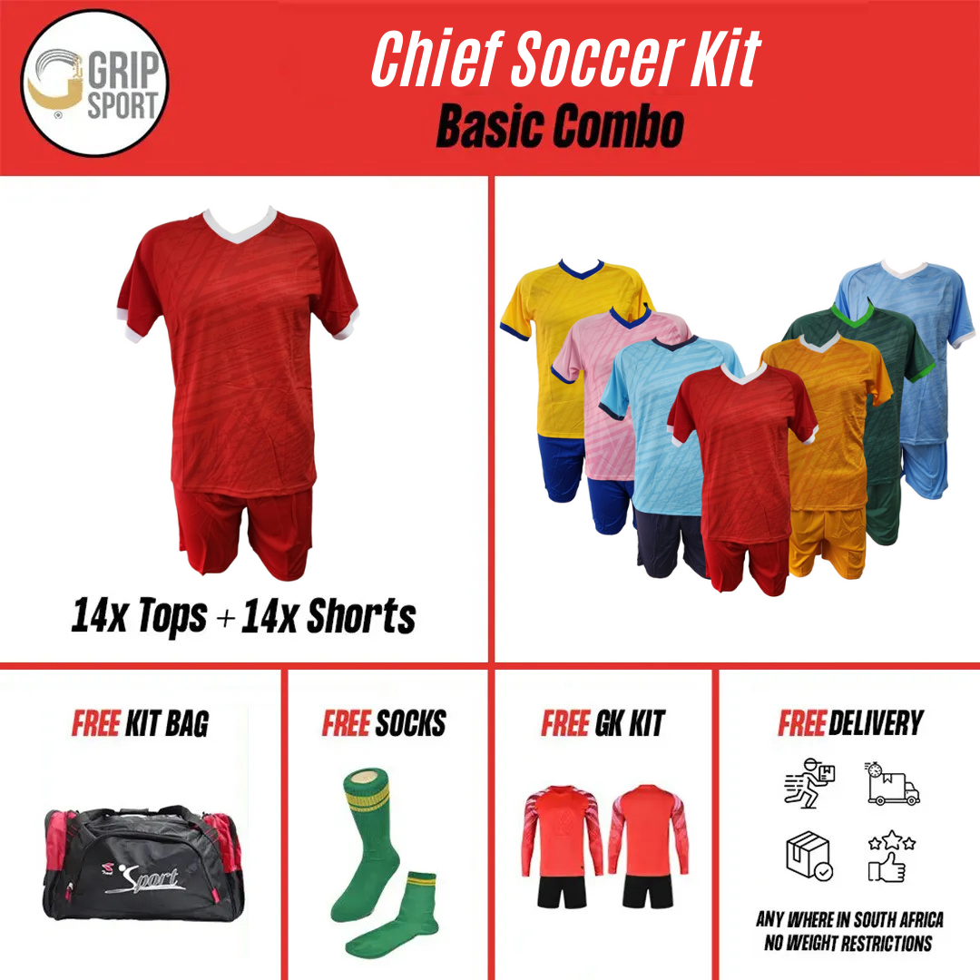 Grip Chief Soccer Kit | Gold/White | Senior
