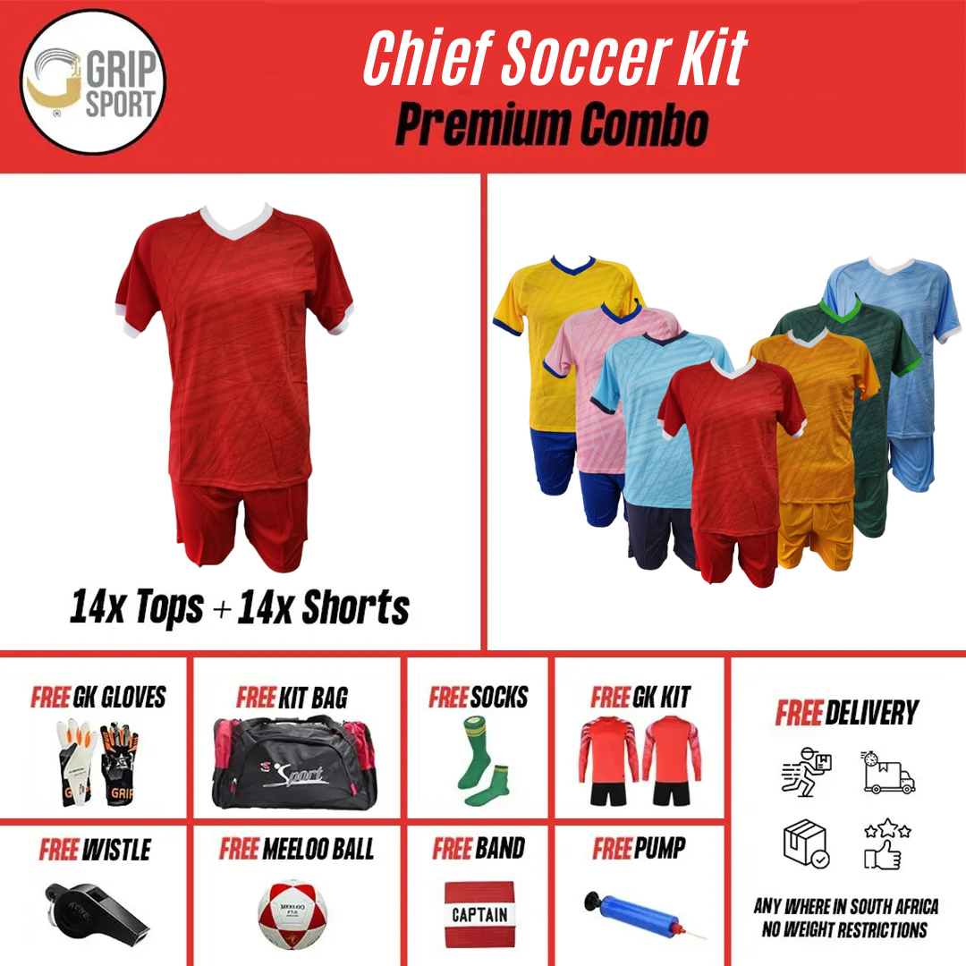 Grip Chief Soccer Kit | Gold/White | Senior