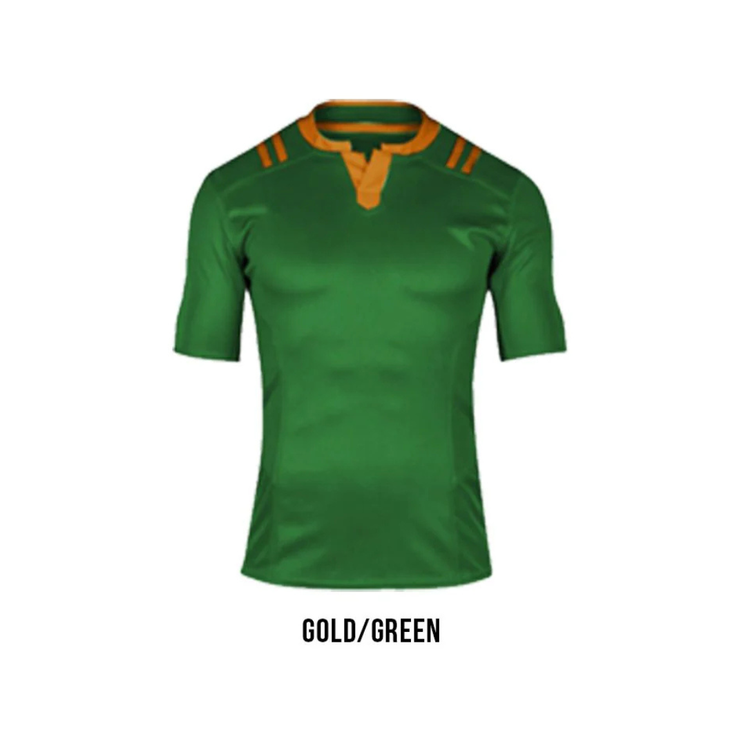 Rugby Players Kits | Standard | 4 Colors | Set of 22 | Gold / Green