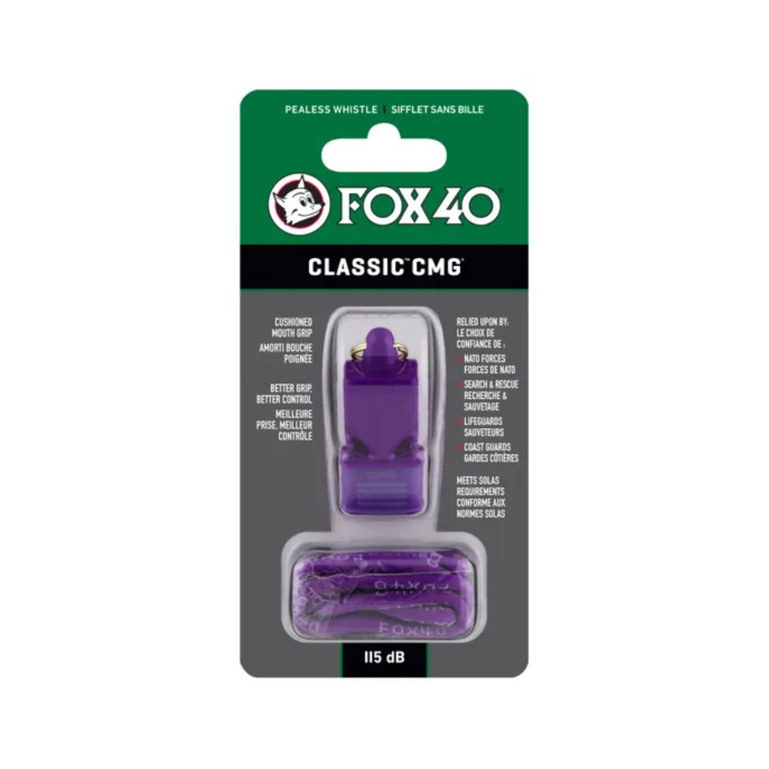 Fox 40 Classic CMG and Neck Lanyard Whistle | Standard | Purple