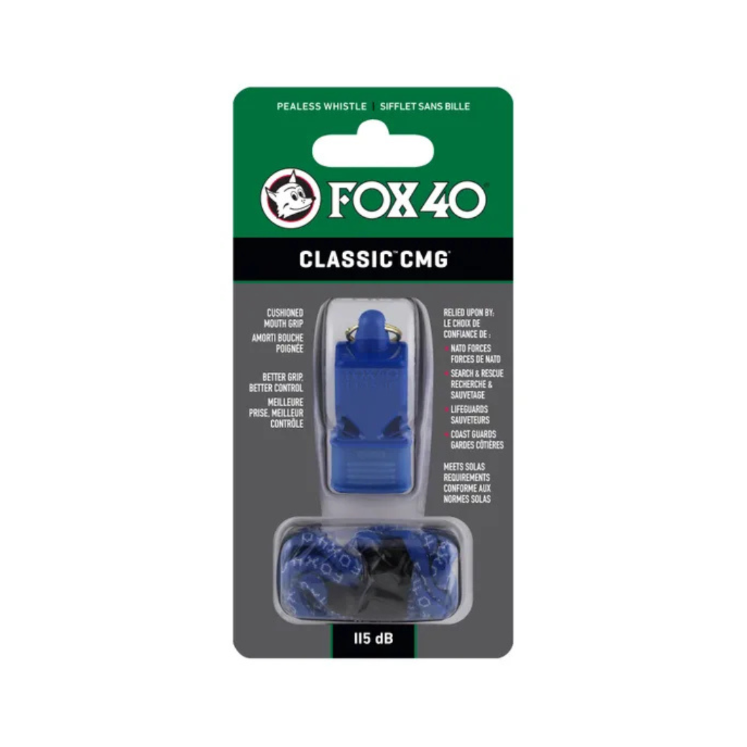 Fox 40 Classic CMG and Neck Lanyard Whistle | Standard | Blue