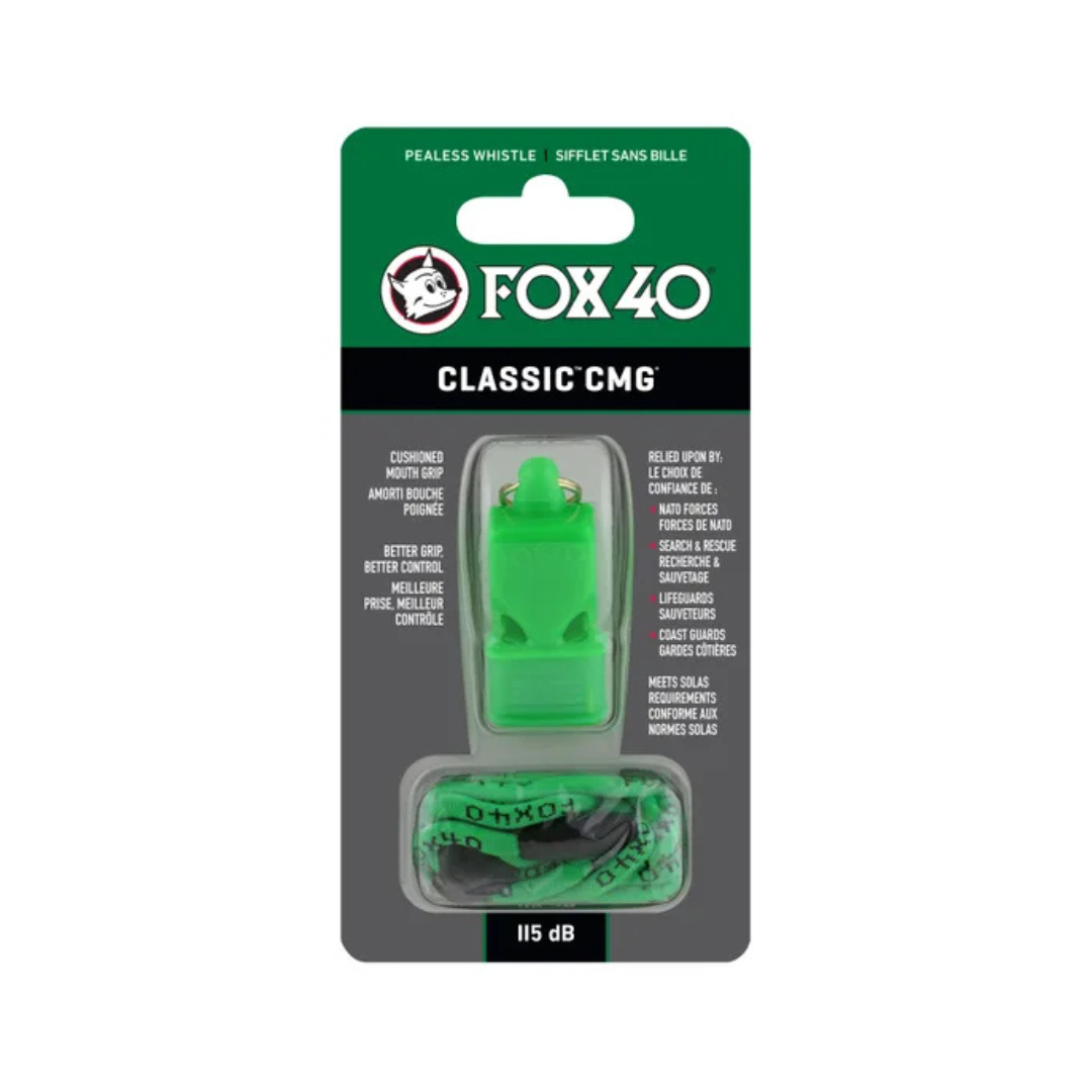 Fox 40 Classic CMG and Neck Lanyard Whistle | Standard | Green