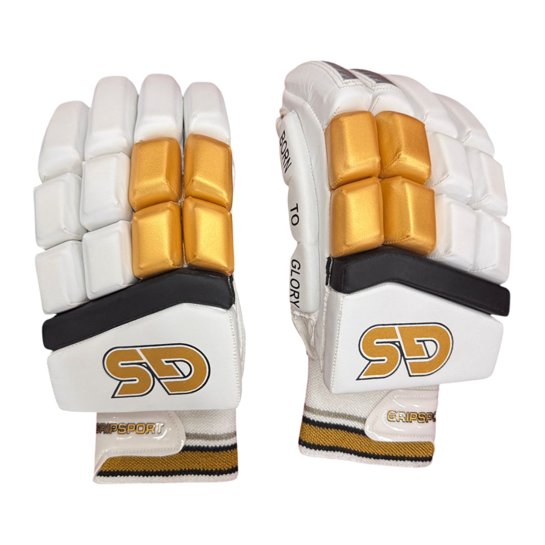 GS Batting Glove Outdoor | White and Gold