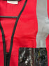 Red High-Visibility Safety Vest with Reflective Strips