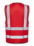 Red High-Visibility Safety Vest with Reflective Strips