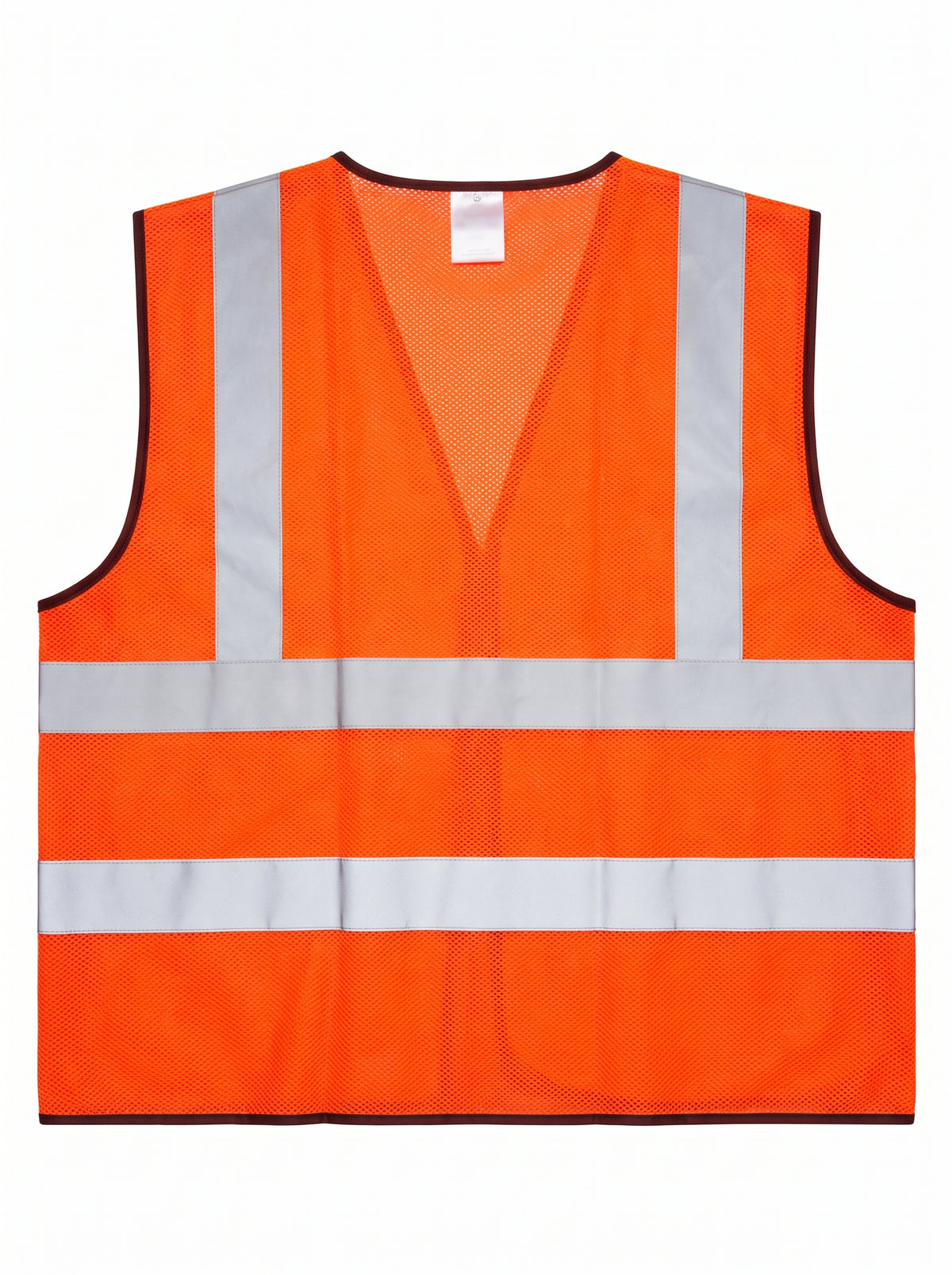 Orange High-Visibility Mesh Safety Vest with Reflective Strips