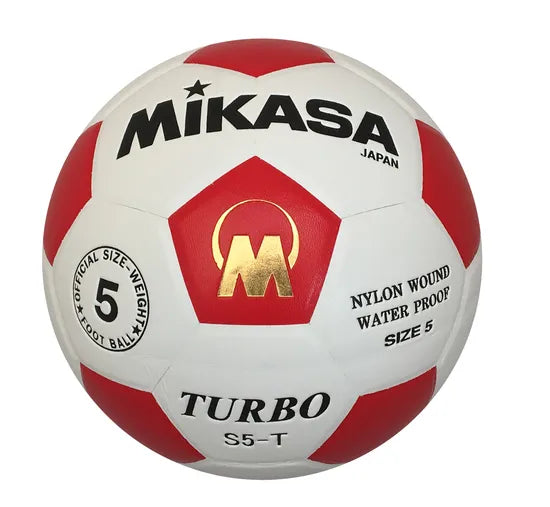 Mikasa S5 Turbo Soccer Ball | White/Red