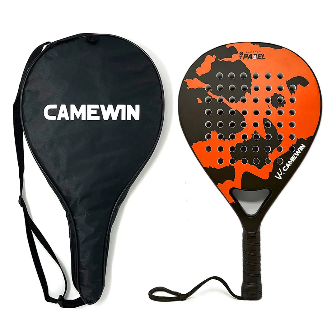 Camewin Padel Racket | 4003 | 38mm | With Bag Cover | Black / Orange