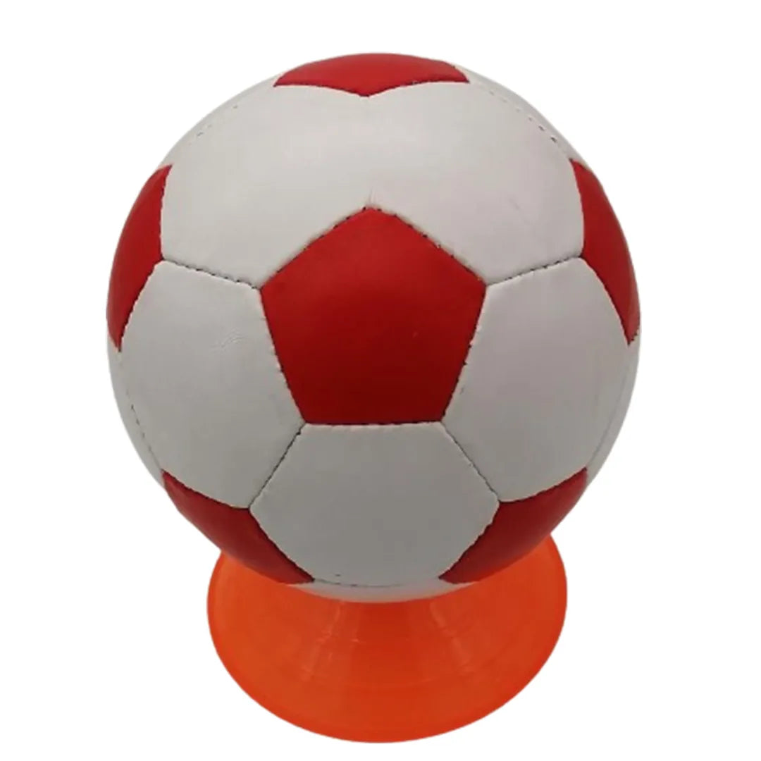 Grip Soccer Training Ball | Machine Stitched 3 ply | White-Red